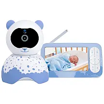 Babá Eletrônica SoyMomo com Câmera HD, Monitor, Áudio Bidirecional e Sensor de Temperatura, Azul