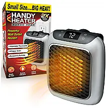 Aquecedor de Tomada Ontel Handy Heater Turbo Branco Cerâmico Compacto com Timer 12H 120V