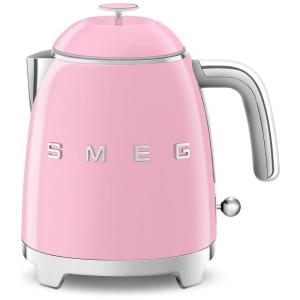 50s Mini Chaleira Elétrica 800 mL Aço Inoxidável 240V, 1400W, SMEG KLF05, Rosa