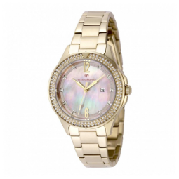 Relógio Feminino TechnoMarine Luna Tides com Mostrador Madrepérola 33mm, Dourado TM825003
