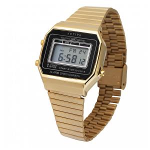 Relógio Masculino Digital Vintage Invicta Activa 39mm Preto e Dourado ACWV003