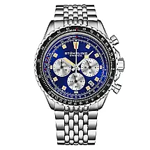 Relógio Cronógrafo Stuhrling Raceway 44mm Azul, Movimento Japonês, Design Moderno e Resistente