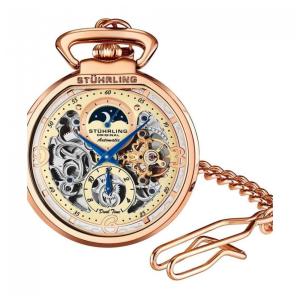 Relógio de Bolso Masculino Stuhrling Modena 991 Automático 48mm, Ouro Rosa