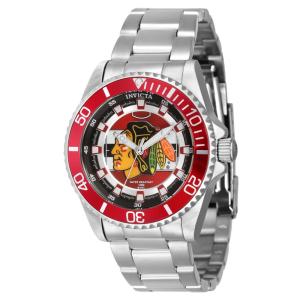 Relgio Invicta NHL Chicago Blackhawks - 38 mm em Ao ZG-42203, perfeito para fs de hockey!