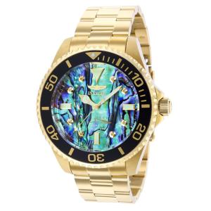Relógio Masculino Pro Diver 0,03 quilates, Diamantes com Mostrador Abalone, Invicta 37403, Dourado e Preto