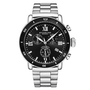Relógio Cronógrafo Stuhrling Dualmode 4040 com Mostrador Preto e Pulseira Ajustável