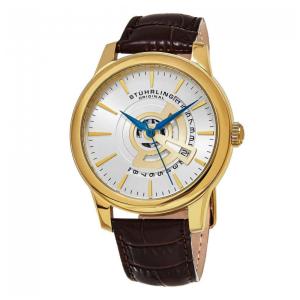 Relógio Masculino Stuhrling Sinfonia 787 Quartzo 42mm, Marrom e Dourado