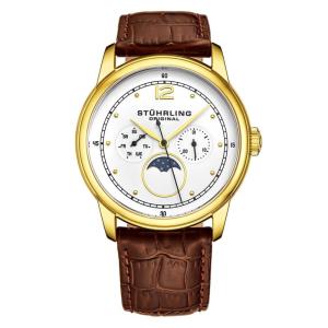 Relógio Masculino Stuhrling Celestia 898 Quartzo 39mm, Marrom