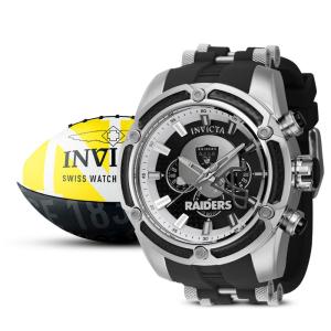 Relgio masculino NFL Las Vegas Raiders - 52 mm. Ao. Preto 41903