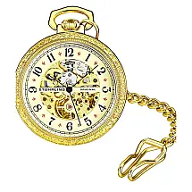 Relógio de Bolso Masculino Stuhrling Consul 979 48mm, Dourado