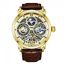Relógio Masculino Stuhrling 371A.03 Automático 46mm, Marrom