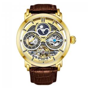 Relógio Masculino Stuhrling 371A.03 Automático 46mm, Marrom