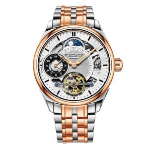 Relógio Masculino Stuhrling Presidia 943B Automático 42mm, Prata e Ouro Rosa