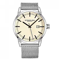 Relógio Masculino Stuhrling Ascot 42mm Quartzo Prata Aço Inoxidável Resistente