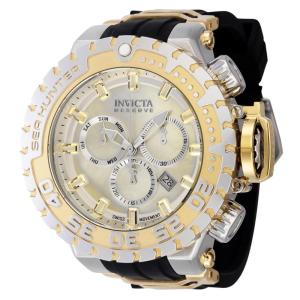 Relgio masculino Sea Hunter Swiss Ronda Z60 calibre com mostrador em madreprola - 57 mm. Ouro. Preto 41013