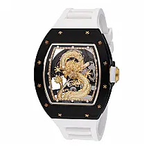 Relógio Masculino Automático Invicta S1 Rally Dragon com Mostrador Esqueleto 41mm, Branco 49013