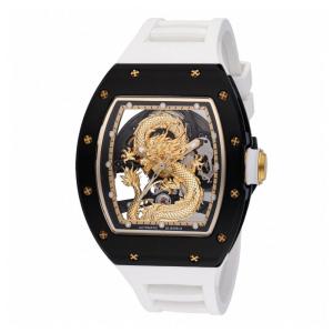 Relógio Masculino Automático Invicta S1 Rally Dragon com Mostrador Esqueleto 41mm, Branco 49013