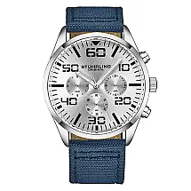 Relógio Masculino Stuhrling 42mm Quartzo, Mostrador Azul, Design Elegante e Resistente