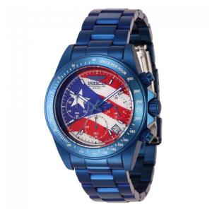 Relógio masculino Speedway Puerto Rico Flag com mostrador em madrepérola - 40 mm. Azul 46113