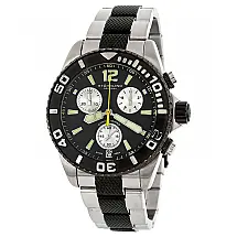 Relógio Leão Marinho Estelar II com Mostrador Preto e Fivela de Aço Inoxidável Prateado - 40mm de Diâmetro