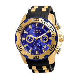 Relógio Masculino Pro Diver SCUBA, Invicta 22313, Preto, Dourado e Azul