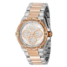 Relógio Feminino Aviator com Mostrador Madrepérola, Invicta 37313, Prata e Ouro Rosa