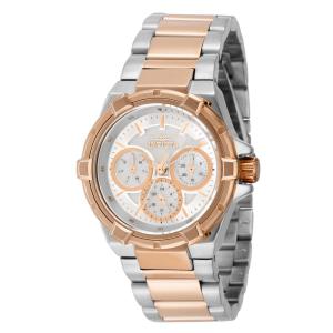 Relógio Feminino Aviator com Mostrador Madrepérola, Invicta 37313, Prata e Ouro Rosa