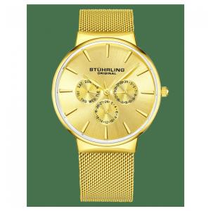 Relógio Masculino Stuhrling Monaco 3931 Quartzo 39mm, Dourado