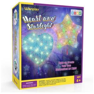 Kit Faça Você Mesmo DIY Coração e Estrela 3D com Luz LED, Idade Recomendada 8 ou mais, WANPLAY Wanpla, Azul