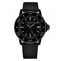 Relógio Stuhrling Explorar 4041 com Caixa 40mm, Moldura, Coroa e Pulseira Preta Ajustável