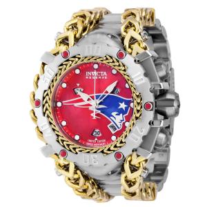 Relgio masculino reserva NFL New England Patriots Swiss Ronda Z60 calibre com mostrador madreprola - 55,25 mm. Ao.