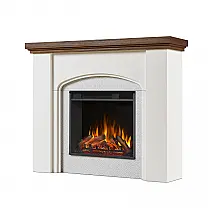 Lareira Elétrica Real Flame 125x103cm 1500W Chamas 12 Cores Branco 110V