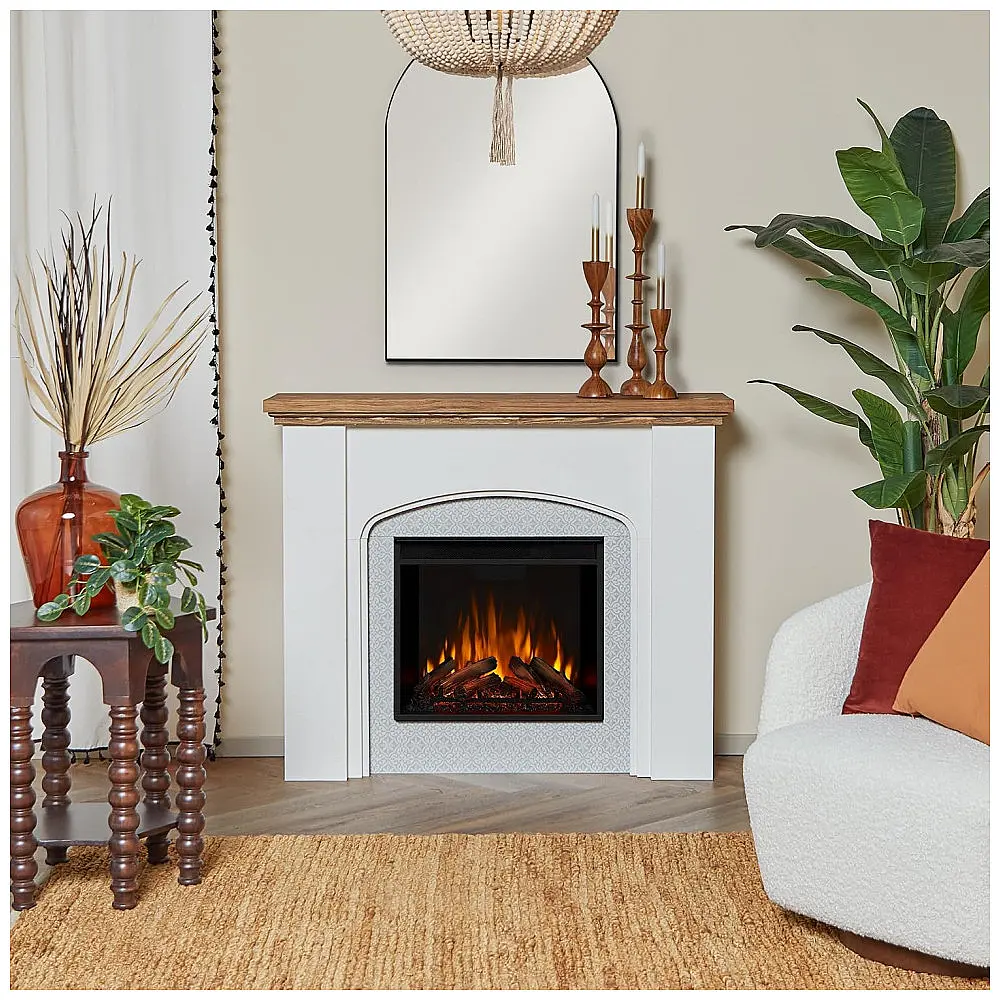 Lareira Elétrica Real Flame 125x103cm 1500W Chamas 12 Cores Branco 110V — foto 2