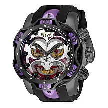 Relógio Masculino Invicta DC Comics Joker 52, Preto e Roxo 33813