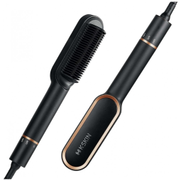 Escova Alisadora Elétrica com 5 Configurações de Temperatura e Aquece em 20s, Bivolt, HERICAMI KD380A, Preto