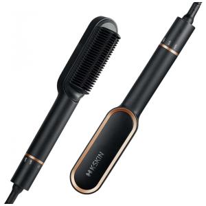 Escova Alisadora Elétrica com 5 Configurações de Temperatura e Aquece em 20s, Bivolt, HERICAMI KD380A, Preto