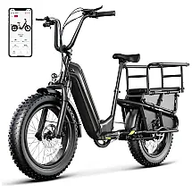 Bicicleta Elétrica 1500W Pico, Bateria 48V 15Ah, Autonomia 128 km, Pneus 20x10 cm, Freios Hidráulicos, Suspensão, 7 Marchas, Tela LCD