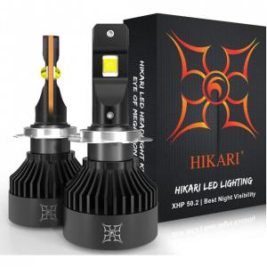 HIKARI VisionPlus Kit Xenon Lâmpadas LED Branca 15000 Lumens 6000K, 100W, H7, 2 Peças