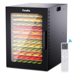 Desidratador de Alimentos para Jerky, 12 Bandejas Grandes de Aço Inoxidável, 1200W Desidratador de Frutas com Controle Remoto, Fendia