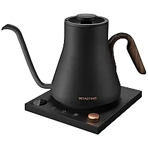 Chaleiras Elétrica Pescoço de Ganso 900mL com Controle de Temperatura e Aquecimento Rápido, 1200W, INTASTING, Preta