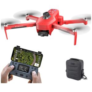 Drone com Câmera 4K e Bateria de Longa Duração, 3 Eixos, Ideal para Adultos, EXO X7, Vermelho