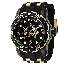 Relgio Masculino Invicta NHL Colorado Avalanche - 48mm, Ouro e Preto - ZG-42323