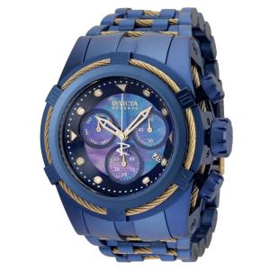 Caixa aberta reserva parafuso zeus suo ronda z60 calibre relgio masculino com mostrador madreprola-53mm. Ouro. Azul