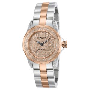 Relógio Feminino Pro Diver 1.13 quilates com Diamante, Invicta 14523, Prata e Ouro Rosa