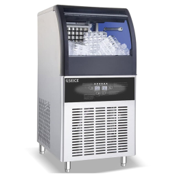 Máquina de Gelo Profissional Produz 40 kg em 24H, Aço Inoxidável, 110V 220W, GSEICE SY90, Cinza