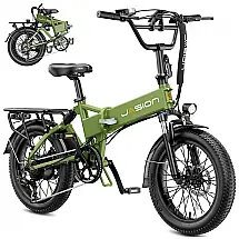 Bicicleta elétrica dobrável Jasion EB7 2.0 preta profunda, pneus 20x3, motor até 1200W, bateria 48V 10Ah, 7 marchas, suspensão dupla