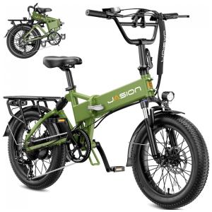 Bicicleta elétrica dobrável Jasion EB7 2.0 preta profunda, pneus 20x3, motor até 1200W, bateria 48V 10Ah, 7 marchas, suspensão dupla