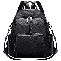 OVER EARTH Mochila de Couro Anti Furto Feminina
