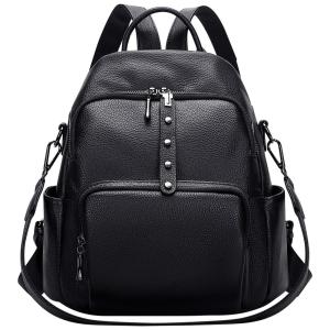 OVER EARTH Mochila de Couro Anti Furto Feminina