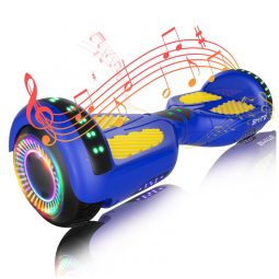 Hoverboard SIMATE Azul Amarelo All Terrain com Bluetooth, Luzes de LED e Controle por Aplicativo – Crianças e Adultos
